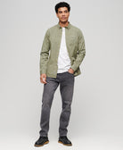 SUPERDRY Merchant Shirt-Light Khaki Green Light Khaki Green model front view