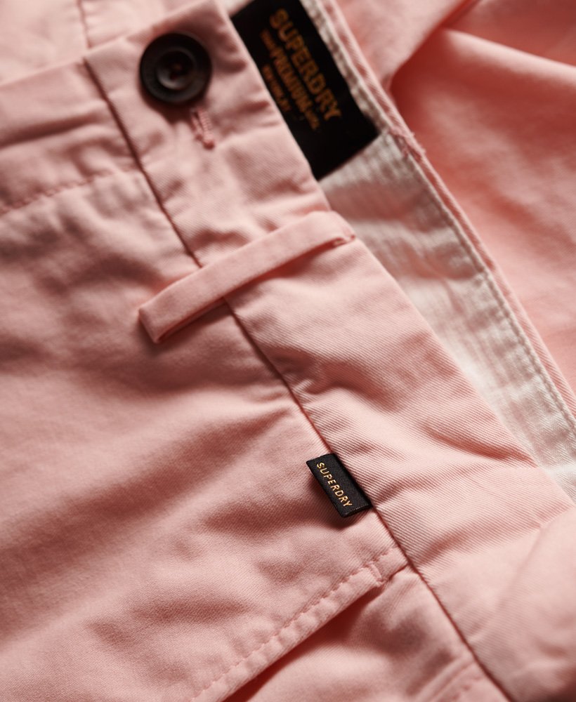 Men's Stretch Chino Short-Pink Sunset-Button View