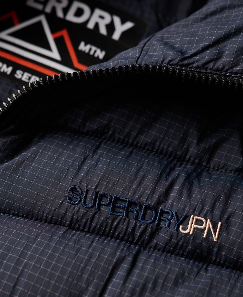 Men's Hooded Storm Hybrid Padded Jacket-Eclipse Navy-Chest Logo View