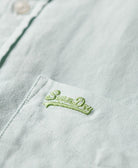 SUPERDRY Cotton Long Sleeve Oxford Shirt-Light Green Light Green back view