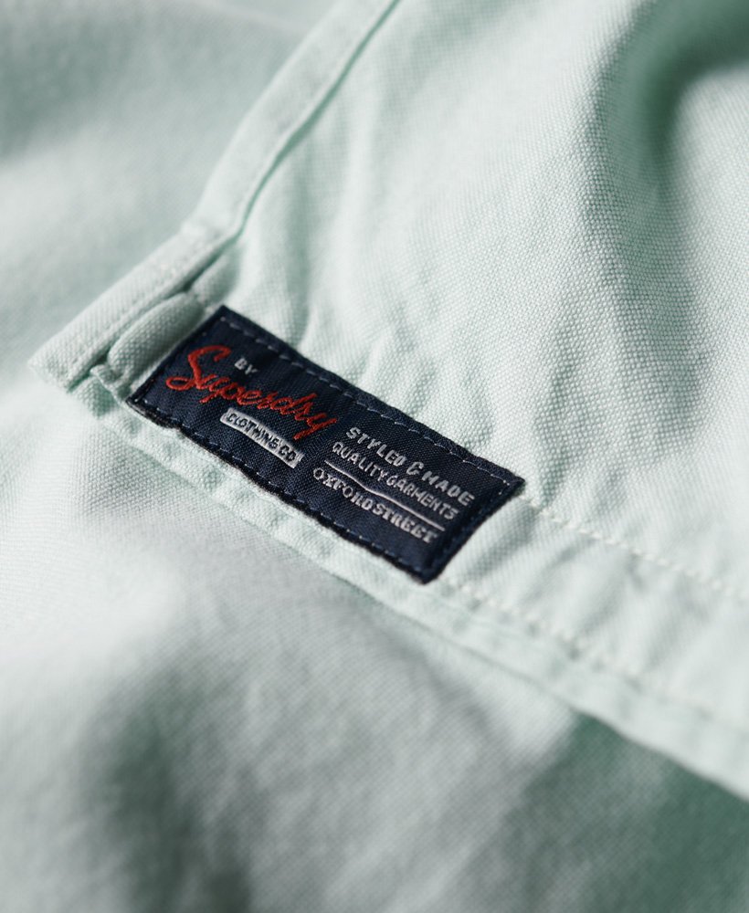 Men's Vintage Oxford Short Sleeve Shirt-Tab Logo View 