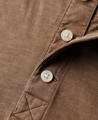SUPERDRY Short Sleeve Jersey Grandad Top-Walnut Brown Walnut Brown model front view