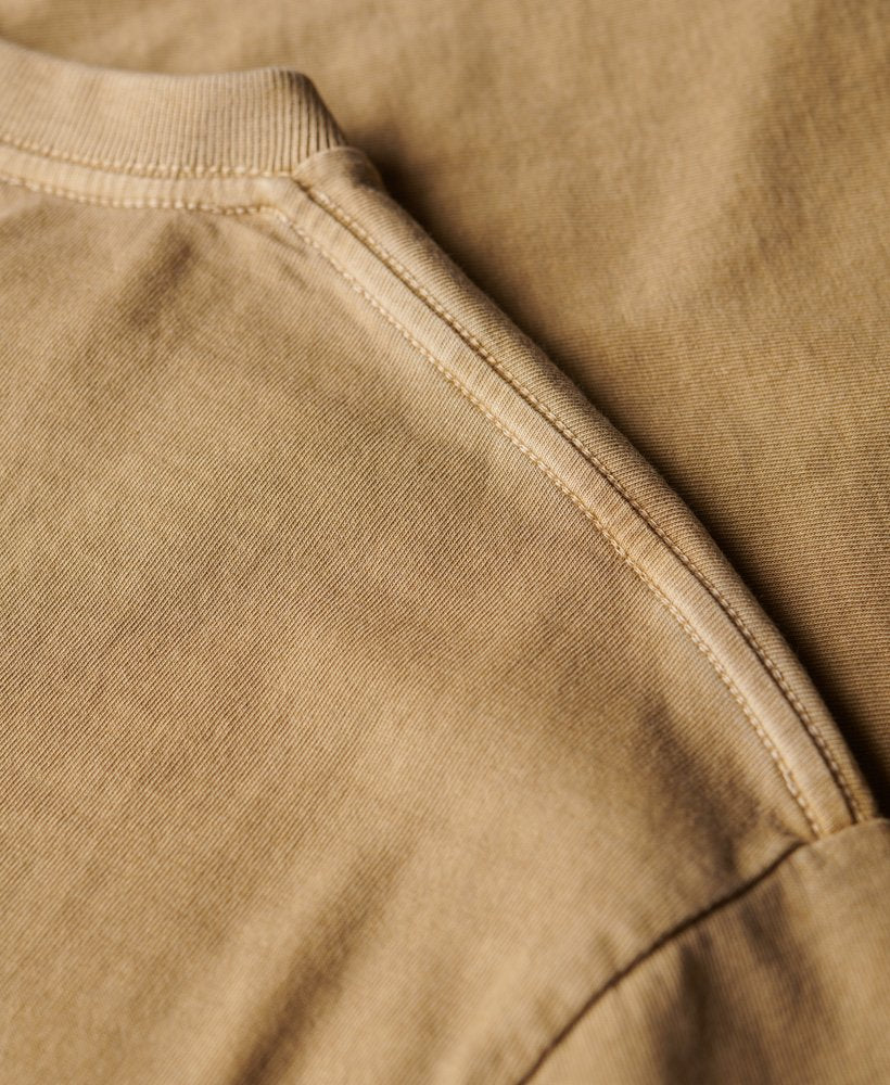 Contrast Stitch Pocket Tshirt-Washed Cappuccino-Detail view