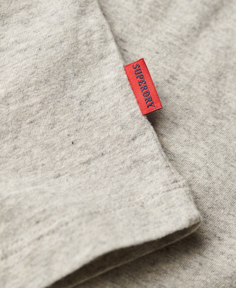 Essential Logo Embroidered Tee-Grey Fleck Marl-Tab logo view