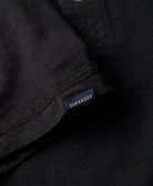 SUPERDRY Short Sleeve Jersey Grandad Top-Black Black detail view