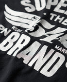 SUPERDRY Reworked Classics Graphic Tee-Nero Black Marl Nero Black Marl model front view