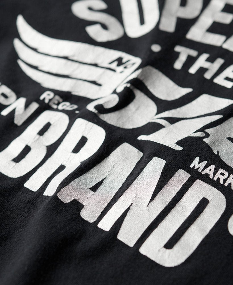 SUPERDRY Reworked Classics Graphic Tee-Nero Black Marl Nero Black Marl model front view