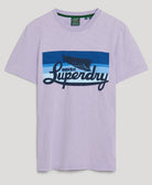SUPERDRY Cali Striped Logo T Shirt-Light Lavender Purple Slub Light Lavender Purple Slub front view