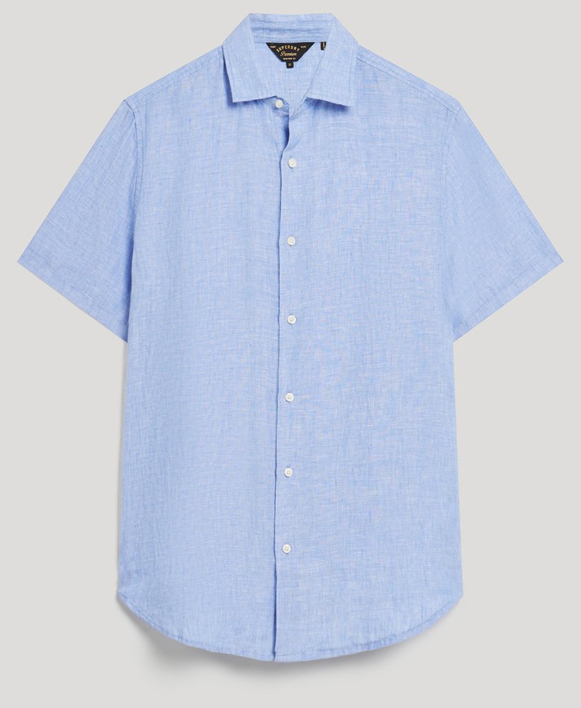 Studios Casual Linen Short Sleeve Light Blue Shirt
