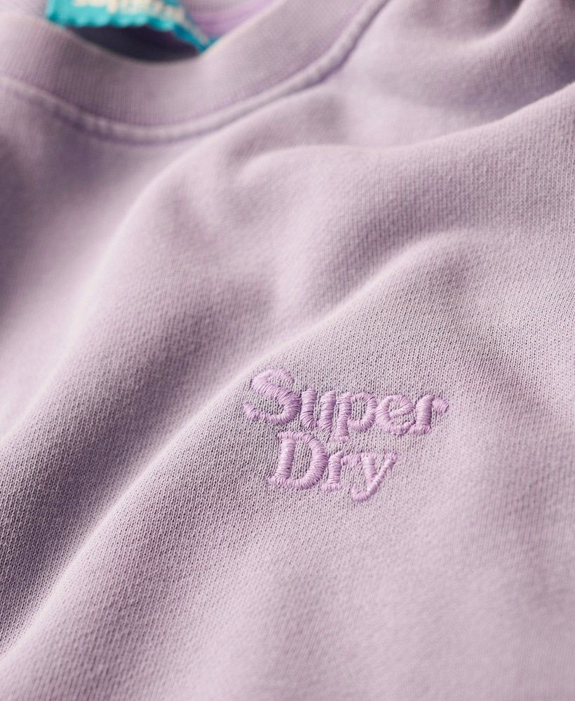Men's Vintage Washed Sweatshirt-Lavender Purple-Chest Logo View