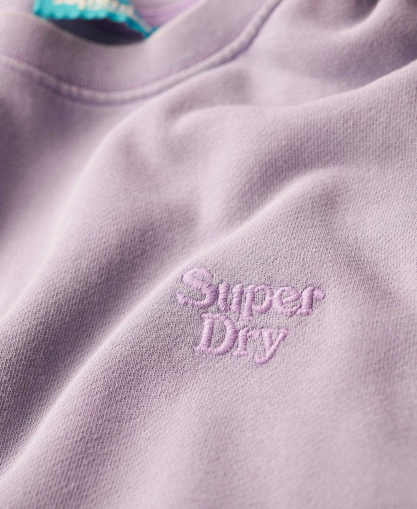 SUPERDRY Vintage Washed Sweatshirt-Lavender Purple Lavender Purple model front view