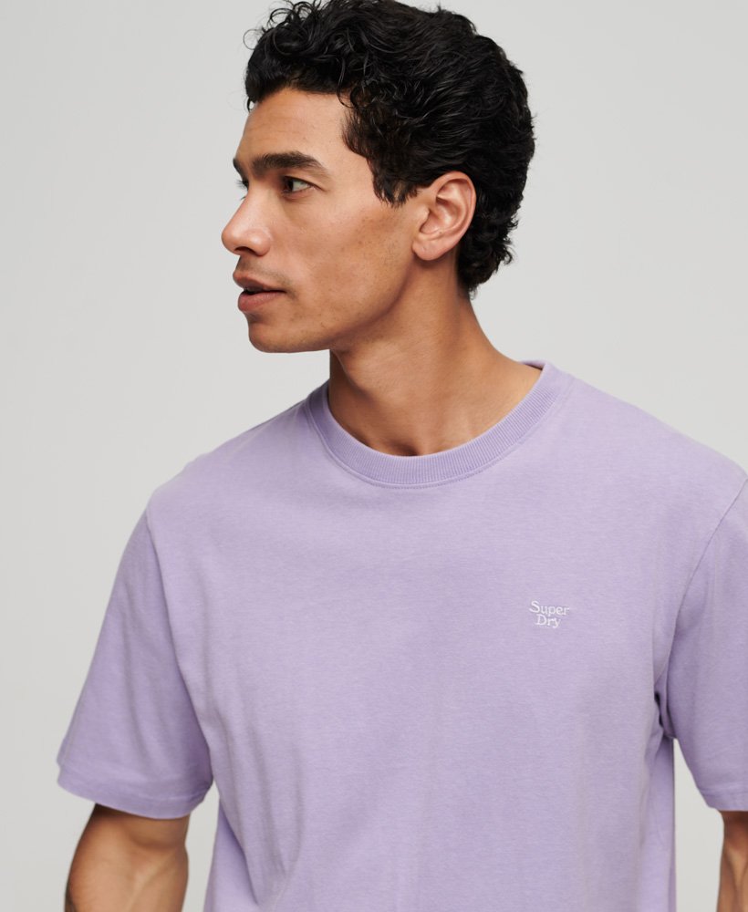 Men's Vintage Washed T-Shirt-Lavender Purple-Closer Front View