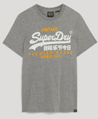 SUPERDRY Vl Duo Tee-Light Grey Grit Light Grey Grit front view