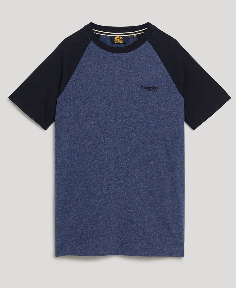 Men's Essential Logo Baseball T-Shirt-Navy Marl/Eclipse Navy-Front View
