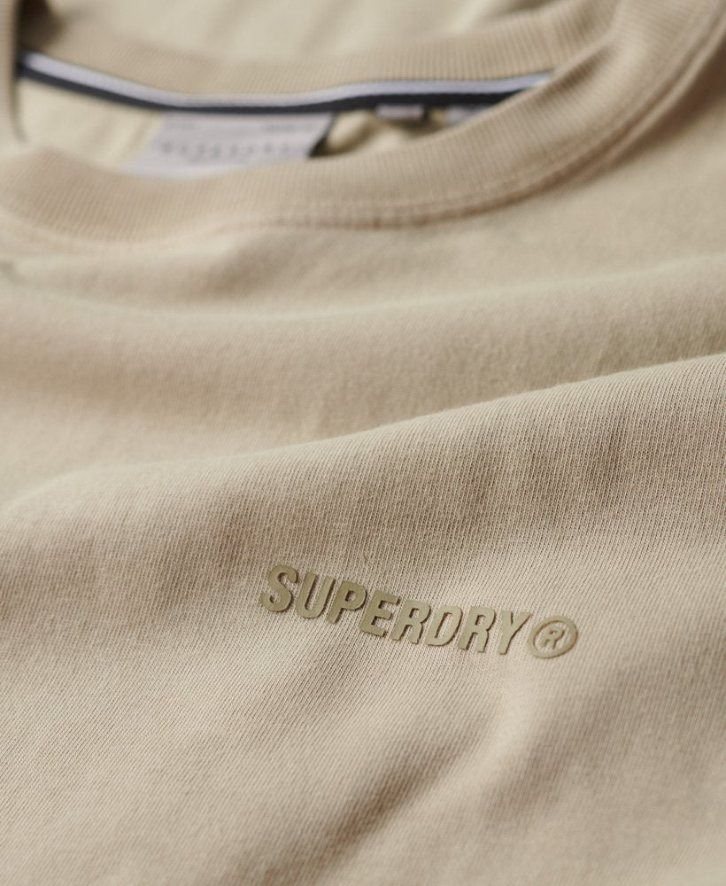 Overdyed Logo Loose Tee-Winter Twig Beige-Chest logo view