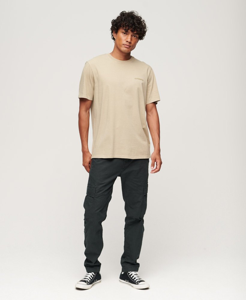 Overdyed Logo Loose Tee-Winter Twig Beige-Full model view