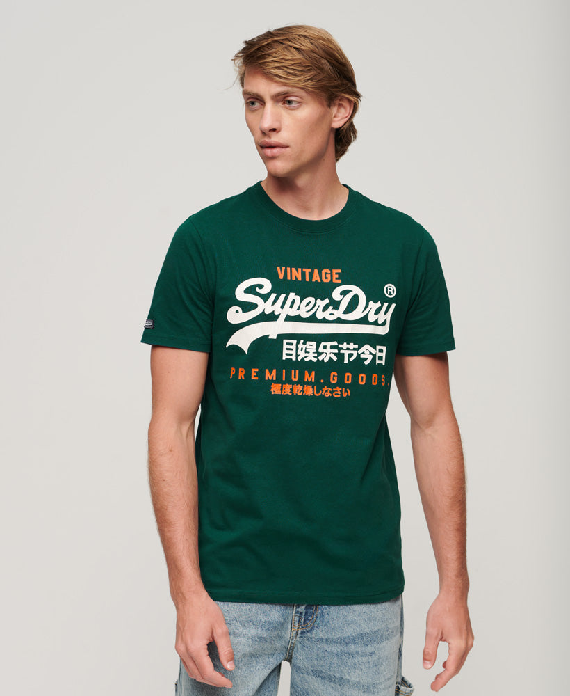 Men'sClassic Vl Heritage T Shirt-Pine Green-Model Front View