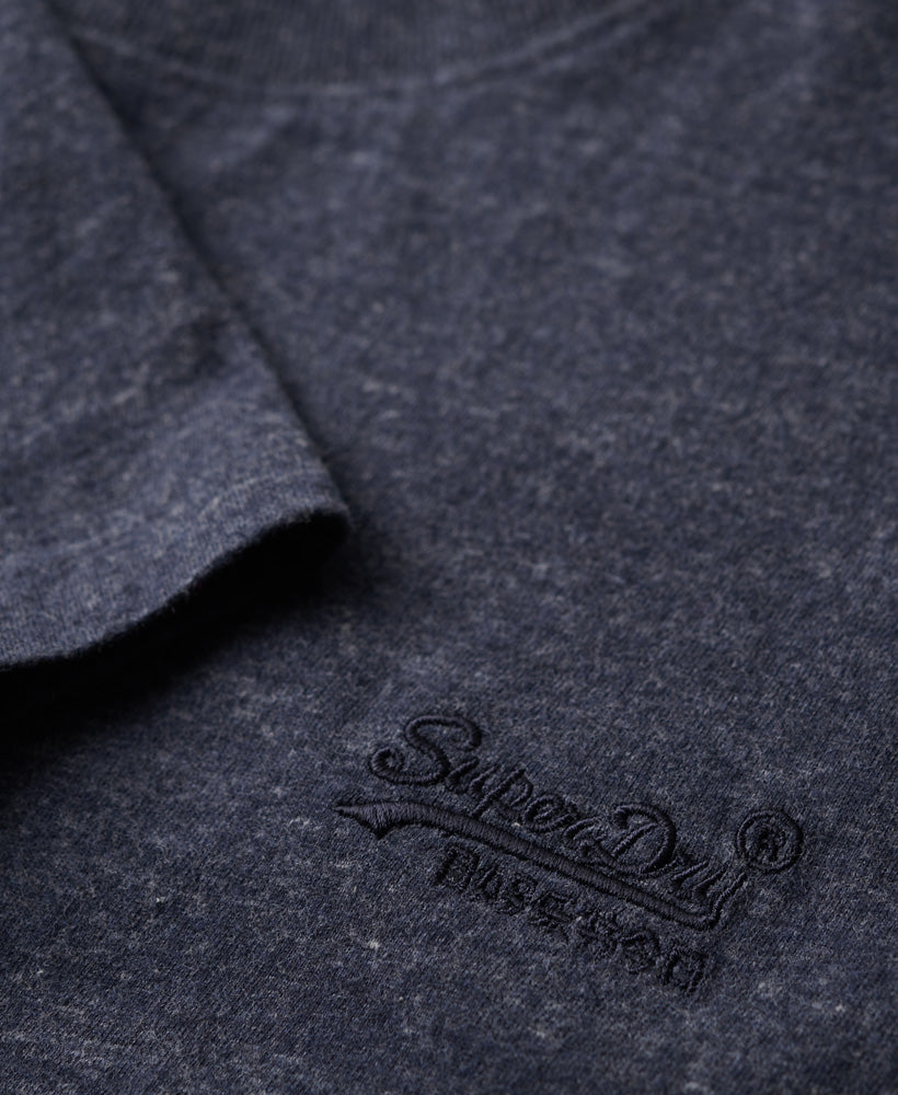 Men's Vintage Logo Emb Tee-Dark Indigo Blue Marl-Chest Logo View