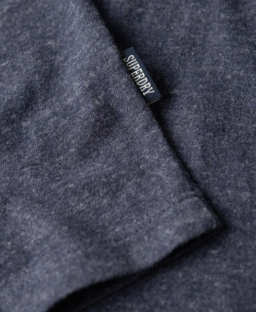 Men's Vintage Logo Emb Tee-Dark Indigo Blue Marl-Tab Logo View
