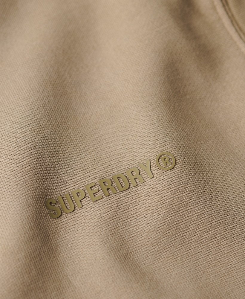 Overdyed Logo Loose Crew-Winter Twig Beige-Chest logo view