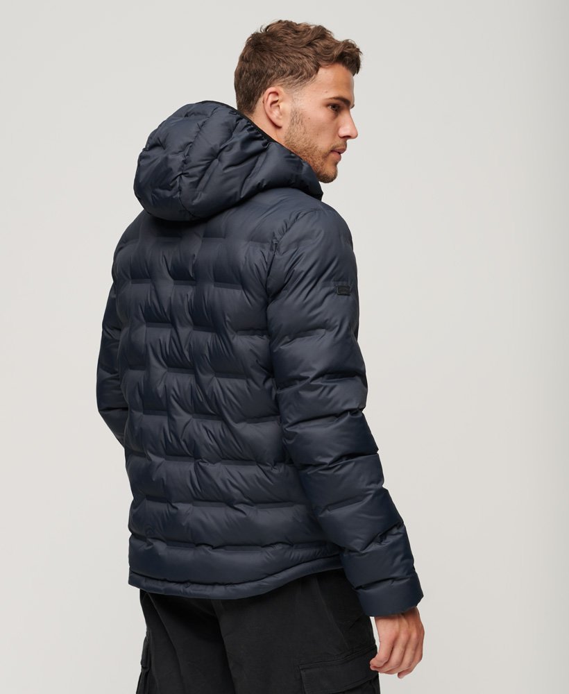 Short Quilted Puffer Coat-Eclipse Navy-Back view