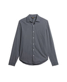 SUPERDRY Long Sleeve Cotton Smart Shirt-Navy Blue Mix Navy Blue Mix flat front view