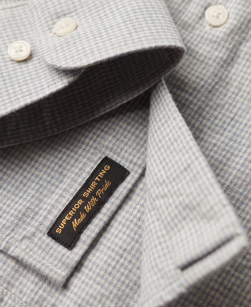 Men's Men's Long Sleeve Cotton Smart Shirt-Charcoal Grey Mix-Cuff View