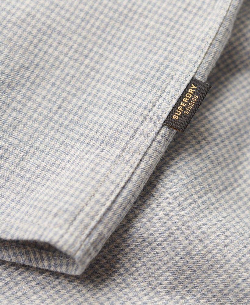 Men's Men's Long Sleeve Cotton Smart Shirt-Charcoal Grey Mix-Tab Logo View