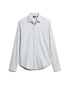 SUPERDRY Long Sleeve Cotton Smart Shirt-Charcoal Grey Mix Charcoal Grey Mix flat front view