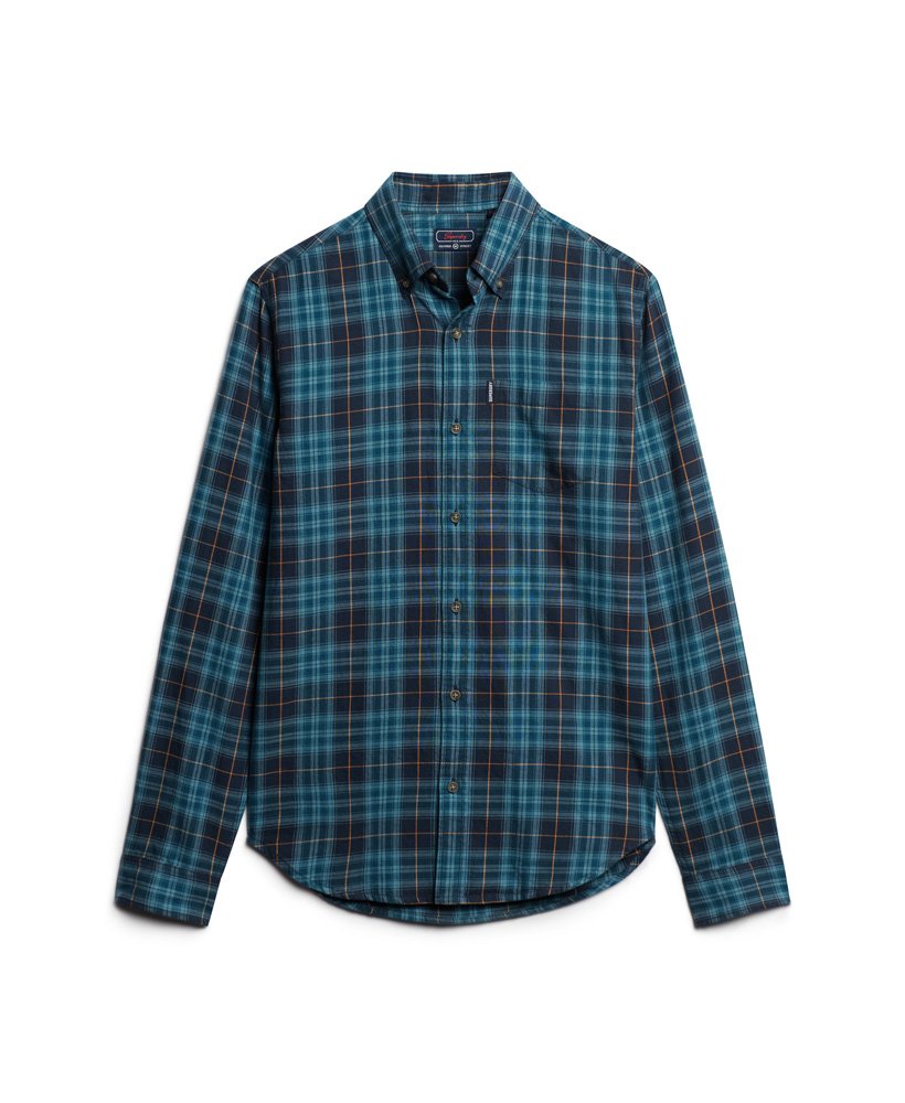 Men's Vintage Check Shirt-Hoxton Check Navy-Ghost Front View