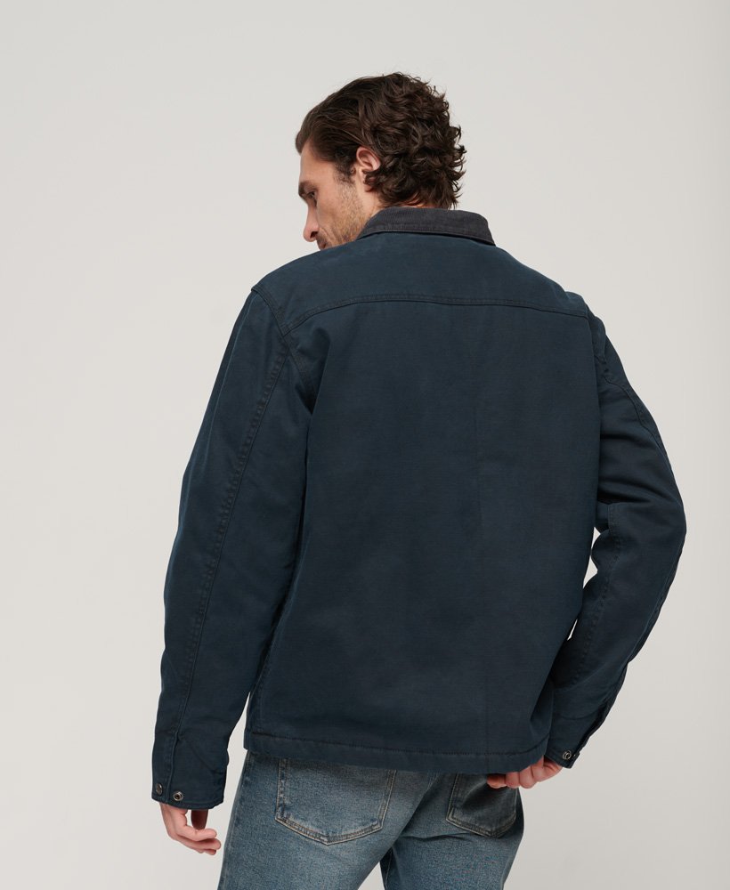Men's Workwear Ranch Jacket-Darkest Navy-Model Back View