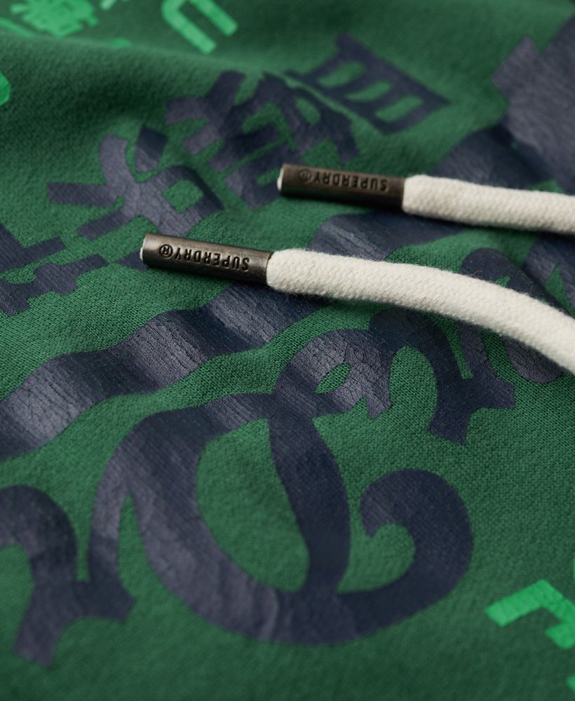 Men's Classic Vl Heritage Hoodie-Pine Green-Close Up View