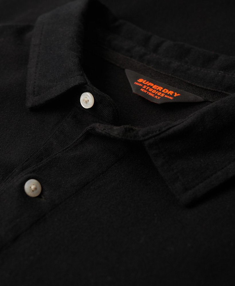 Studios Long Sleeve Jersey Black Polo-Collar detail
