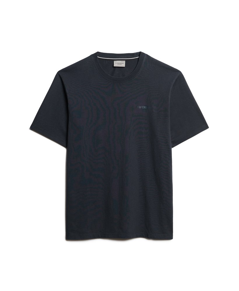 Men's Overdyed Logo Loose Tee-Eclipse Navy-Ghost Front View