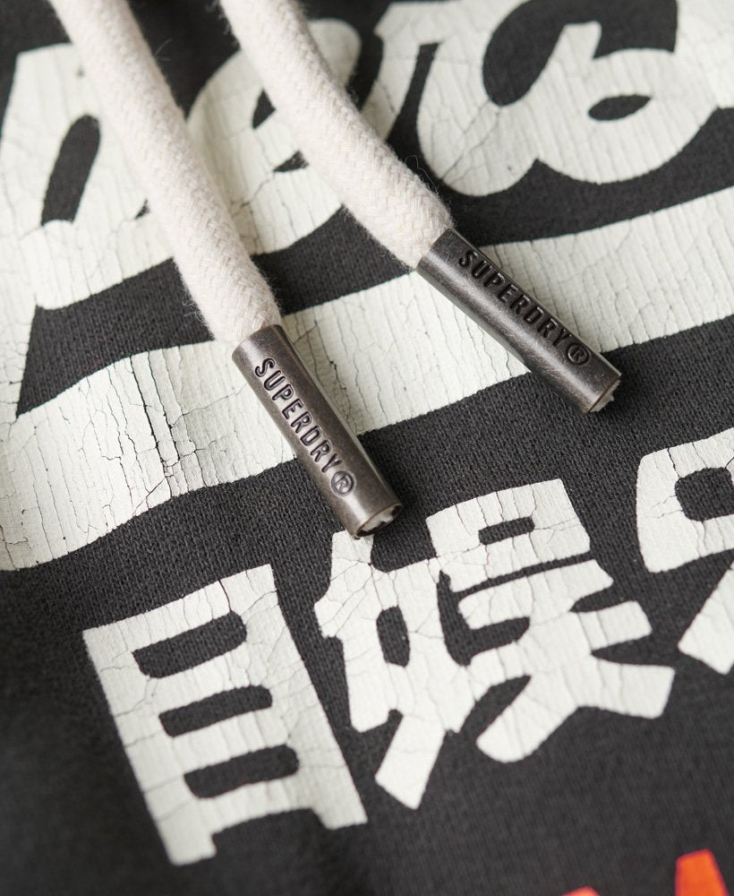 Men's Classic Vl Heritage Hoodie-Washed Black-Close Up View