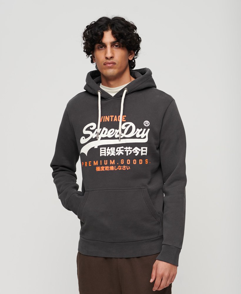 Men's Classic Vl Heritage Hoodie-Washed Black-Front View