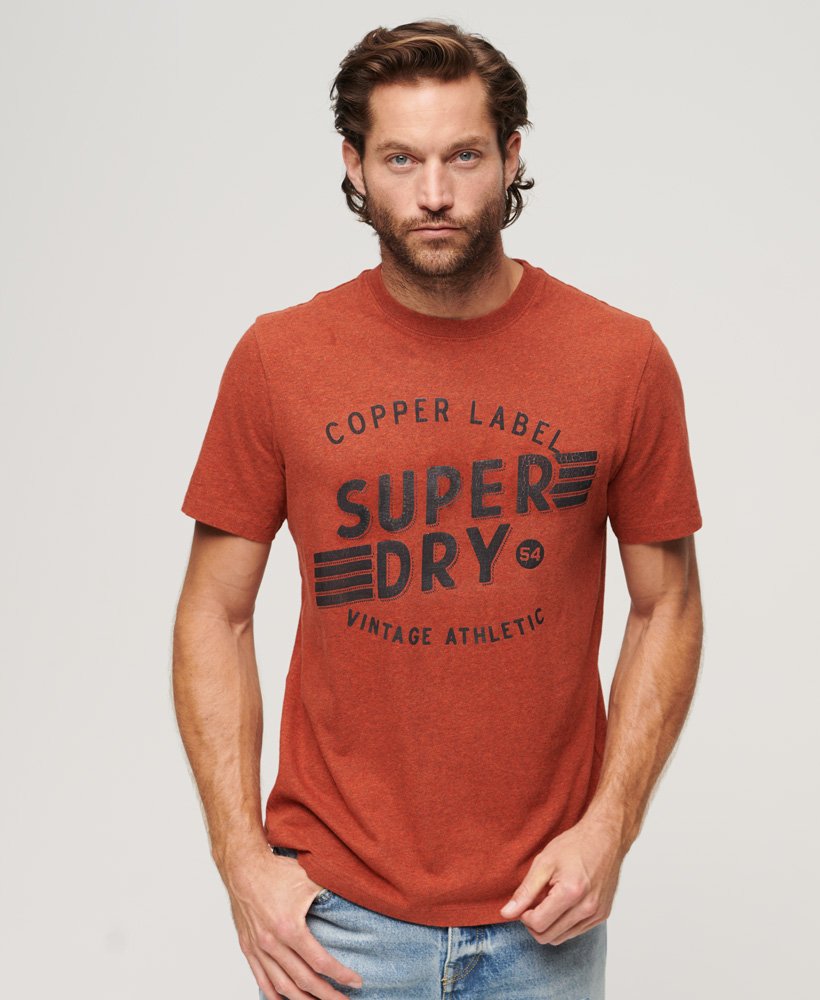 Men's Copper Label Workwear Tee-Copper Still Orange Grindle-Front View