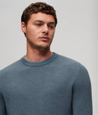 SUPERDRY Textured Crew Knit Jumper-Denim Blue Denim Blue detail view