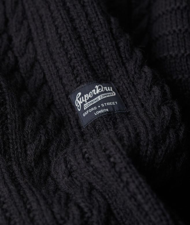 Jacob Cable Jumper-Eclipse Navy-Close up detail view