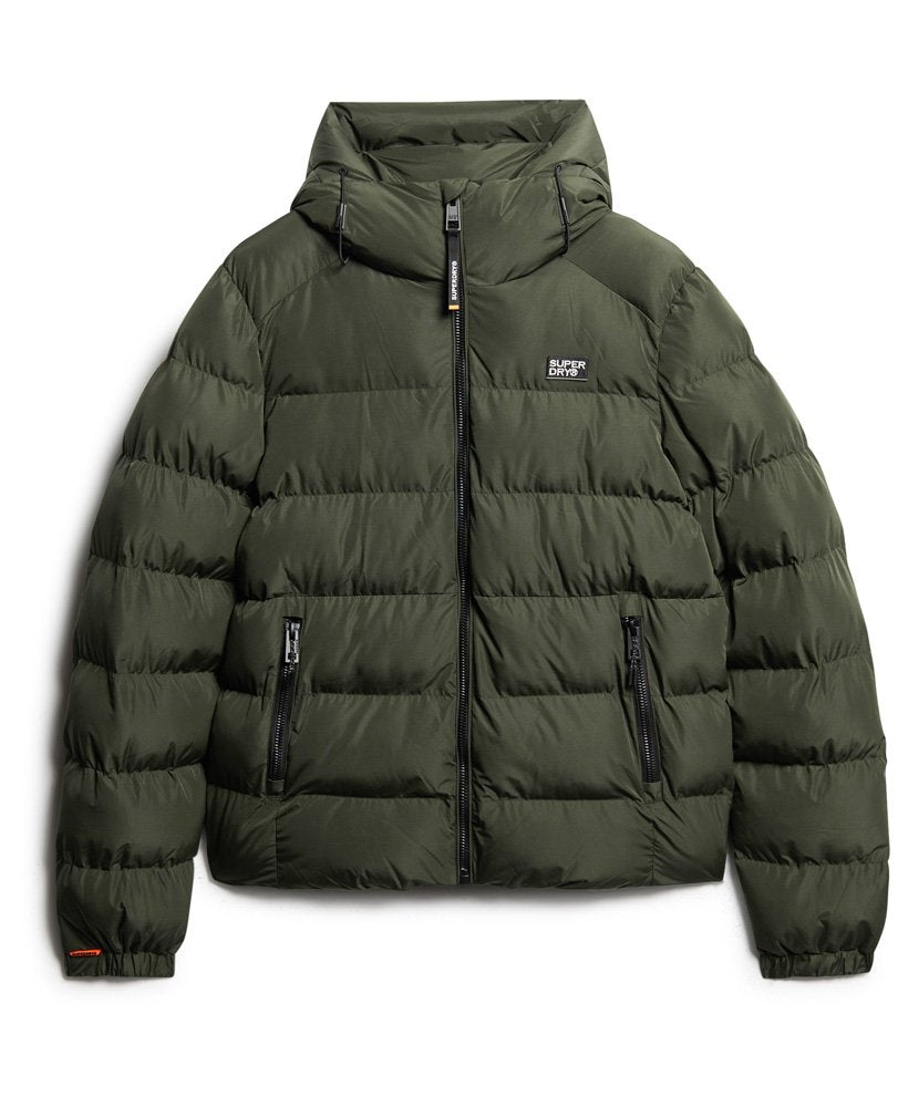 SUPERDRY Hooded Sports Puffer Jacket-Army Khaki Army Khaki side view