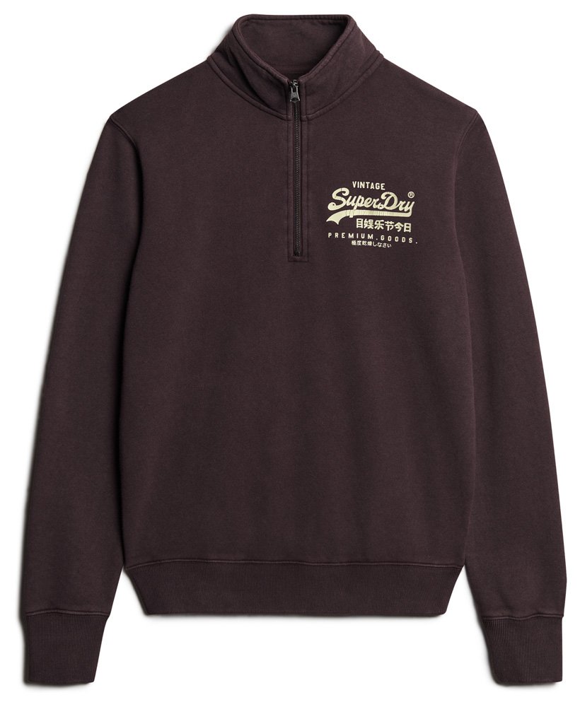 Classic Graphic Half Zip-Rich Deep Burgundy