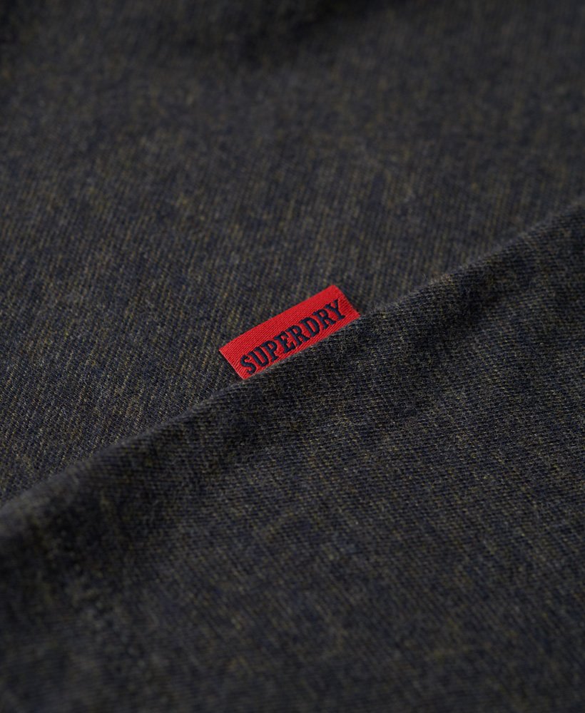 Essential Logo Tee-Eclipse Navy/Olive Feeder-Fabric close up