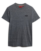 SUPERDRY Essential Logo Embroidered Tee- Navy/Grey Eclipse Navy/Grey Marl Feeder front view