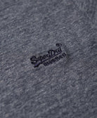 SUPERDRY Essential Logo Embroidered Tee- Navy/Grey Eclipse Navy/Grey Marl Feeder model front view