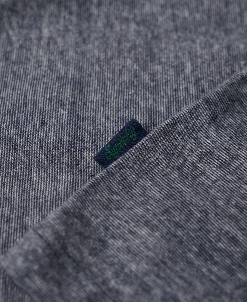 Essential Logo Embroidered Tee- Navy/Grey- Fabric view