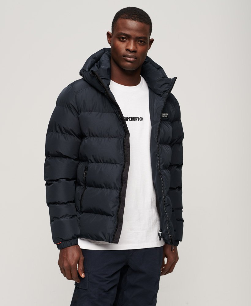 Hooded Sports Puffer Jacket-Eclipse Navy