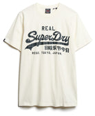 SUPERDRY Classic Vintage Logo Graphic Tee-Ecru Ecru side view