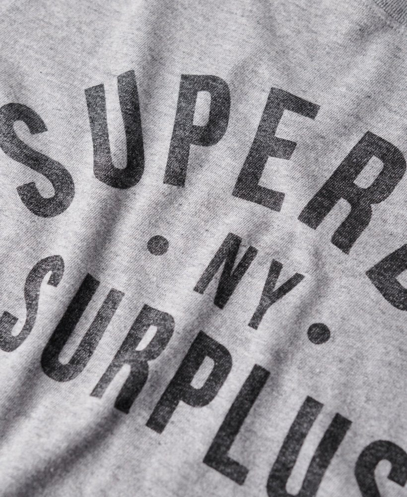 SUPERDRY Surplus Graphic Grey T-shirt Surplus Grey Grindle model front view