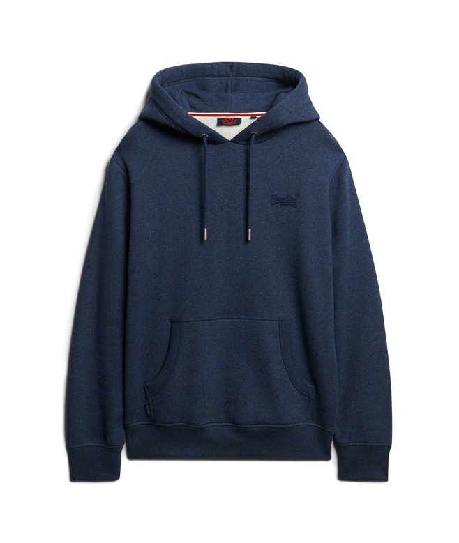 Essential Logo Hoodie-Vintage Navy Marl-Front view