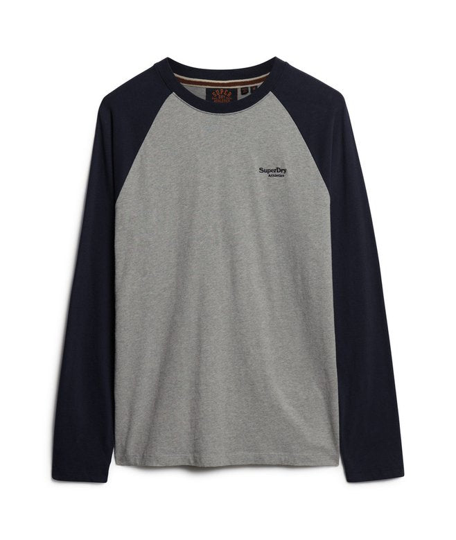 Essential Logo Baseball Top-Grey/Navy-Fornt view